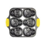 SAVE $10 - LODGE Skull Mini Cake Pan with Silicone Grips SKU: BWSKULLA1