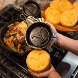 Yellowstone™ 5 Inch Seasoned Cast Iron “Power Y” Mini Skillet  SKU: L5MSYW